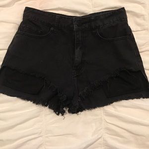 bdg hi low rise shorts